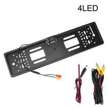 무선후방카메라 어라운드뷰 사이드 후방카메라 12V 자동차 후면보기 카메라 4/8 LED 유럽 영국 라이센스 플레이트 홀더 주차 센서 반전 Vedio 수신기 세트 액세서리, [02] 4LED, [01] 12V, 02 4LED