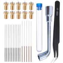 M6 황동 압출기 청소 키트 10pcs V6 V5 0.4mm 노즐 15P 바늘 1 스 패너 E3D Makerbot 3D 프린터 부품에 대 한 1 Tweez, 상세내용표시