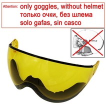 스노우보드헬멧 스키 일체형 오토바이 스마트헬멧 모빌 스노보드보호대 스노우 알피나헬멧, L (57-60cm), Only Yellow Lens