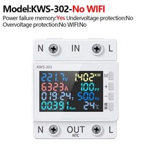 인 다기능 디지털 전압계 전류계 역률 시간 에너지 전압 전류 모니터, KWS-302-No WIFI