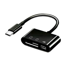 타입 C SD 카드 리더기 OTG USB 케이블 마이크로 SD/TF 어댑터 데이터 전송 맥북 핸드폰 삼성 화웨이, 01 Black