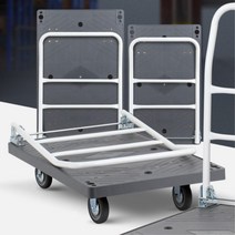 택배 초보배송 운송 용달 업자용 손잡이 구르마 엘차 가구양중 가구공장, 진회색사각대차 검정고무 대