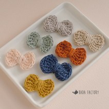 바다팩토리 손뜨개 쁘띠 리본 코바늘 니트 장식, 핑크