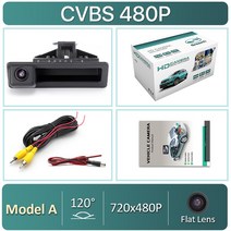 어라운드뷰 후방 사이드 카메라 차량 HD 1080P 어안 자동차 리버스 백업 트렁크 핸들 카메라 BMW 3시리즈 5, 01 CVBS-720x480P