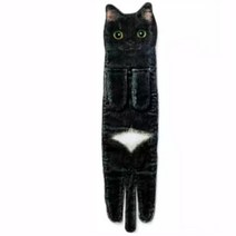 고양이 핸드타올 주방수건, 블랙