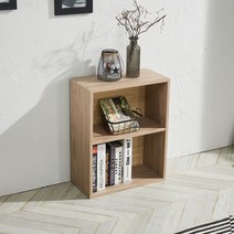 간편조립 DIY 칸조절 2단책장 낮은책장 책꽂이 소형, 색상:화이트