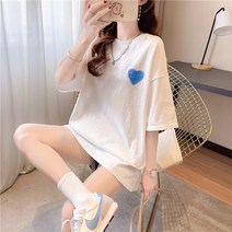 HONGKANG 여성용 여름 순면 반팔 티셔츠