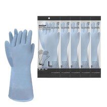 WEARLESS 라텍스 고무장갑 5입 대/중/소 선택가능 식약처 식품용 인증완료, 대, 스카이블루, 대(L)