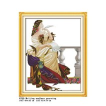 십자수 자수 만들기 요정 시리즈 인쇄 키트 11ct 스탬프 14ct 카운트 캔버스 패브릭 바늘과 실 diy 재봉 세트 선물, r755, 14ct 인쇄