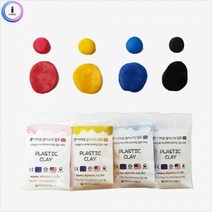 기타 f17 이야코 칼라플라스틱점토200g (4가지칼라택1), 노랑, 선택/노랑