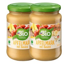 디엠바이오 dmBio banana apple jam 독일 바나나를 곁들인 퓌레 사과잼 360g, 2팩