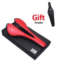 아니 로고 3K 전체 탄소 섬유 자전거 안장 도로 MTB 좌석 매트/광택 쿠션 270*143mm 부품, Red