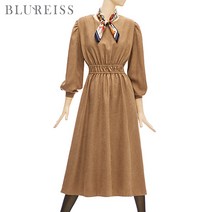 [블루레이스] 라운드넥셔링포인트원피스_B2F1OP3281