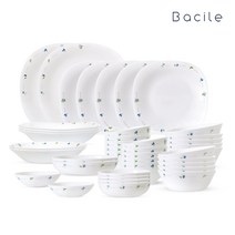 유럽 수입 무흡수 바칠레 카모마일 홈세트 10인 40P 그릇세트 식기세트 화이트, 8종