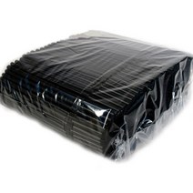 7mm 21cm 블랙 자바라 스트로우 음료용 1봉 500개, 1세트