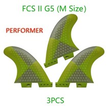 PERFORMER PC FCS2 Surfboard fins Medium Large G5 inside foil surfing fins, 노랑