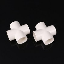 PVC 원형 파이프 연결 배수용 이음관 소켓 십자 32mm, 1개