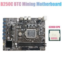 메인보드 컴퓨터 마더보드 B250C BTC 마이닝 마더 보드 G3900 CPU 포함 12XPCIEUSB3.0 그래픽 카드 슬롯 L, 한개옵션0