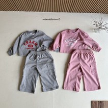 미앙블룸비 차밍셋트(2color) 유아 키즈 주니어 가을 데일리룩 맨투맨바지 상하세트 코디가필요없는 등원룩