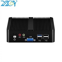 XCY-팬리스 미니 Pc 인텔 셀러론 J1900 J2900 윈도우즈 10 7 리눅스 씬 클라이언트 미니pc Pfsense 마이크로 2 Lan 포트 데스크탑 컴퓨터 PC, 8G RAM 128G SSD WiFi, J1800 2LAN