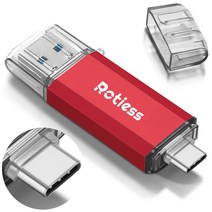 ROTIESS USB3.0 c타입 대용량 유에스비메모리 2in1 핸드폰OTG, 128GB