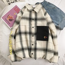 커플체크셔츠 봄 여름 체크남방 남자 긴 소매 트렌드 멋진 코트 캐쥬얼 와이셔츠 608480948