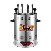 220V 전기 바베큐 그릴 자동 회전 수직 가정 무연 양고기 케밥 기계, 01 6 fork machine_03 AU