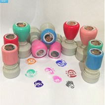 [스탬프스토리] 2원형포토스탬프 가족얼굴도장 아기얼굴도장, 그린, 케이스