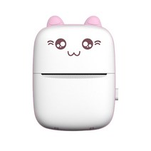 스마트 프린터 용 안드로이드 블루투스 무선 용 5 롤스 용지가 장착 된 미니 프린터 휴대용 포켓 열 프린터, 분홍색