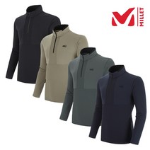 밀레 MILLET 4칼라 남성 남자 가을 등산 아웃도어 흡습속건이 뛰어난 은은한 조직원단 솔리드원단 퀄리티 좋은 긴팔 집업 티셔츠