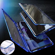 유니커블 갤럭시 S22 S21 플러스 울트라 양면 풀커버 메탈 자석 투명 강화유리 메탈 슬림 하드 커플 휴대폰 케이스