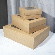 핌스토리 화이트 크라프트 블랙 종이상자 선물상자 모음전1, 크라프트 창문형(소)