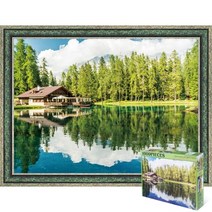 퍼즐피플 돌로미테 카레짜호수 1000피스 풍경 랜드마크 직소퍼즐, 돌로미테 카레짜호수 1000피스 액자포함(엔틱그린), 1000p, 퍼즐유액 포함