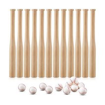 Libima 18인치 미완성 야구 방망이 및 세트 12개 포함 장식 스포츠 공 파티 그림