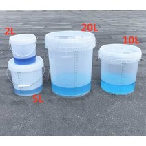 눈금 양동이 계량통 플라스틱 드럼 건설 병원 1L 2L 3L 5L 10L 20L, 1개