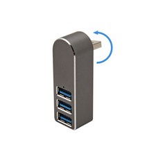 3 인 1 USB 3.0 허브 USB 분배기 노트북 어댑터 PC 컴퓨터 USB 충전 허브 노트북 분배기 Dell Lenovo HP 액세서리, 다크 그레이