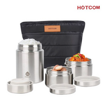 핫콤 프리미엄 스텐레스 보온 도시락 HCL-1050, 혼합 색상, 3세트