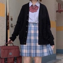 봄과 가을 새로운 긴팔 대학 스타일 일본 올 매치 JK 유니폼 카디건 스웨터 여자 정장 긴팔 V 넥 스웨터