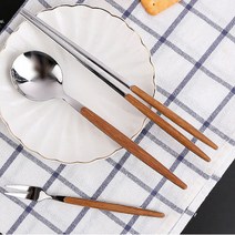 리암 커트러리 6style 양식기 디너 스푼 포크 나이프 젓가락 디저트 홈카페, 실버브라운