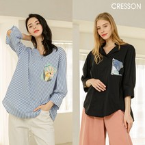 [런칭가 79000원] 크레송CRESSON 21S S 아트웍 블라우스 2종