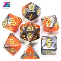 보드 게임 주사위 가방 성운 효과 포커 dnd d4d6d8d10dd12d20 롤 플레잉 게임 7pcs 다면체 2 색 주사위, 09