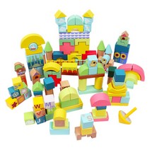 [토도리브로] 파스텔 가든 원목블록 120pcs, 상세 설명 참조