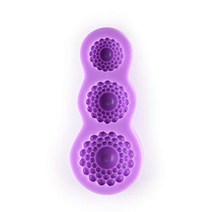 Tasty Molds Pearl Round Brooch Set Silicone Fondant Broach Mold High Definition Quality Wedding Cake, 1, Purple