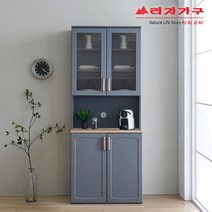 라자가구 위드 고메 800 주방수납장 세트 그릇장형 nk003, 그레이+오크