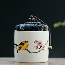 빈티지 다기 그릇장 엔틱 다구 찬장 스토리지 냄비 차 주전자 세라믹 레트로 중국어 작은 Pu'er 꽃 포, 02 2