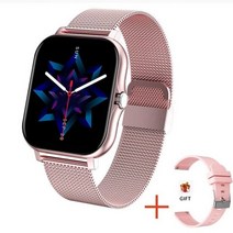 IOS 안드로이드 전화 시계 스마트 워치 블루투스 2022 새로운 사용자 정의 여성, 한개옵션1, Mesh belt pink