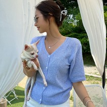 유행의미아 썸머쿨 린넨 부클 니트 가디건(o22212)