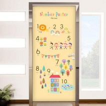 아트박스/꾸밈 ca580-어린이숫자공부2_현관문시트지, 2.과일[숫자+영어]