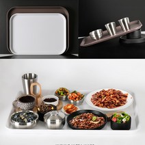 플라스틱 대형쟁반 트레이 식당 카페 업소용 사각쟁반, 밤색