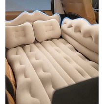 승용차 차박 평탄화 뒷좌석 차박매트 트렁크에어매트, 브라운 - 측면가드 확장형